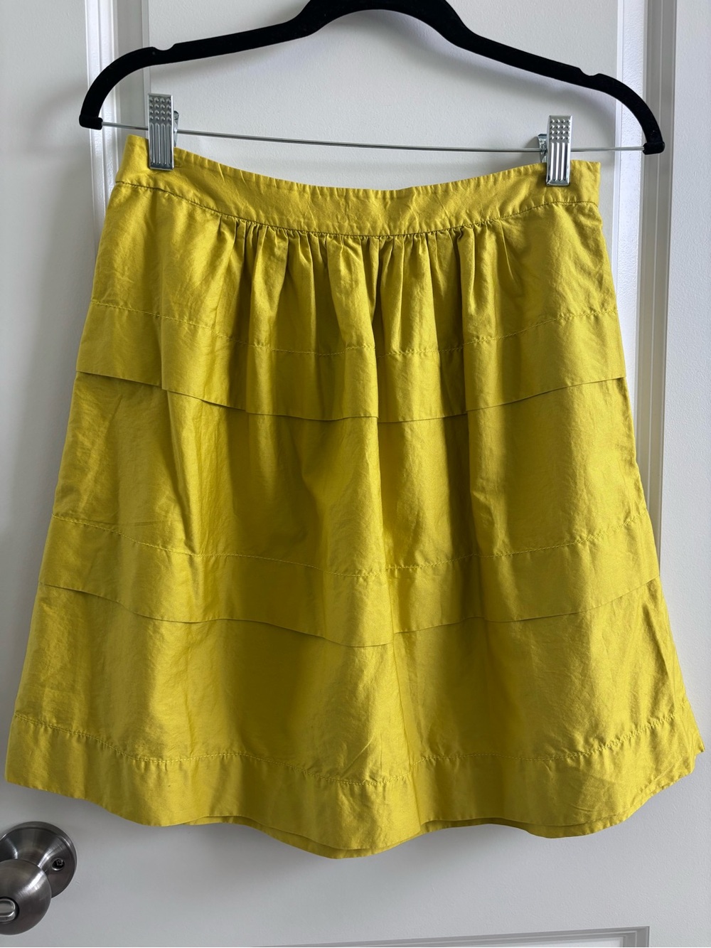 J. Crew Bright Yellow Tiered A-Line Skirt
